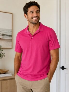 Tommy Bahama Men’s Bahama Coast IslandZone Pink Performance Polo Shirt Size XXL